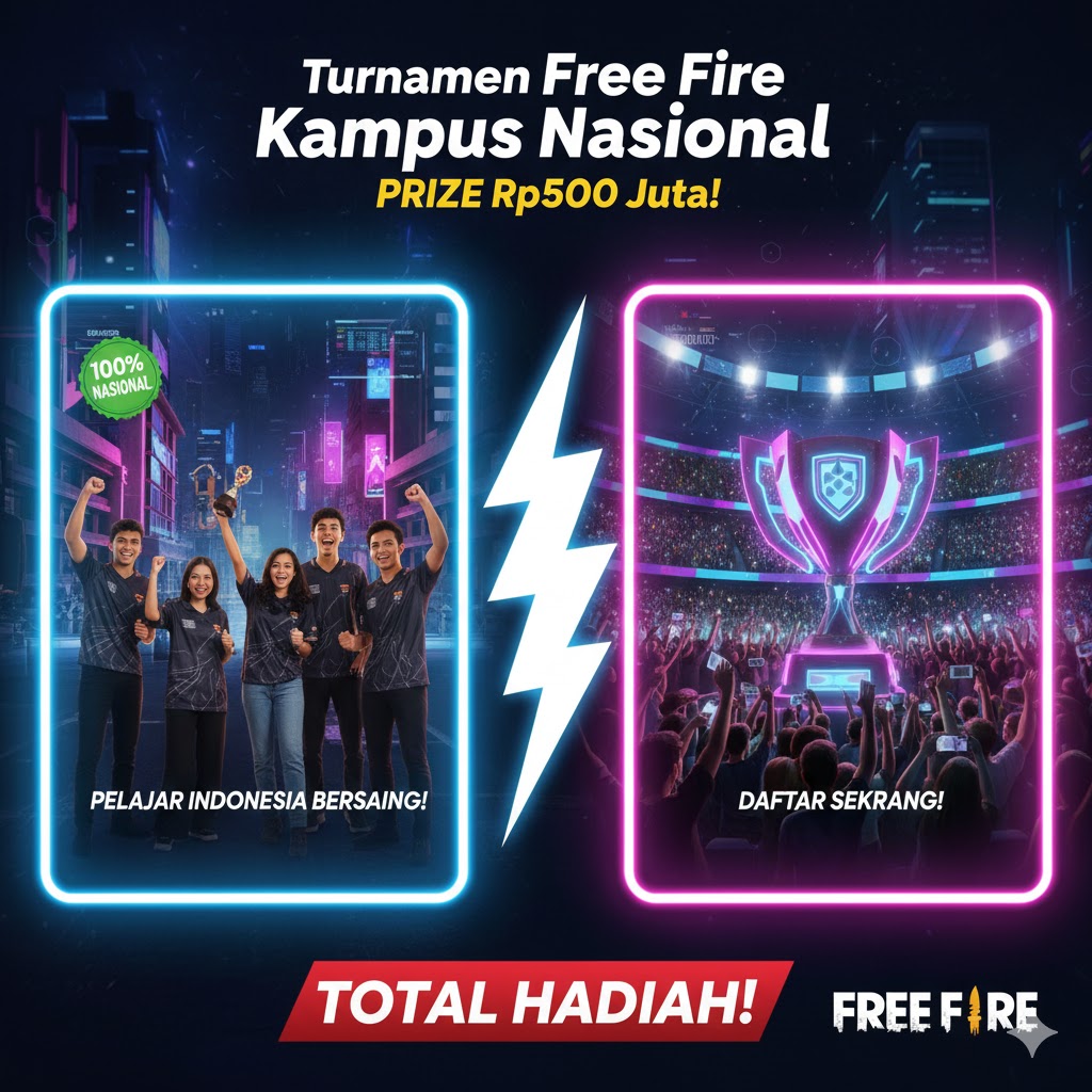 Turnamen Free Fire Kampus Nasional, Prize Rp500 Juta!