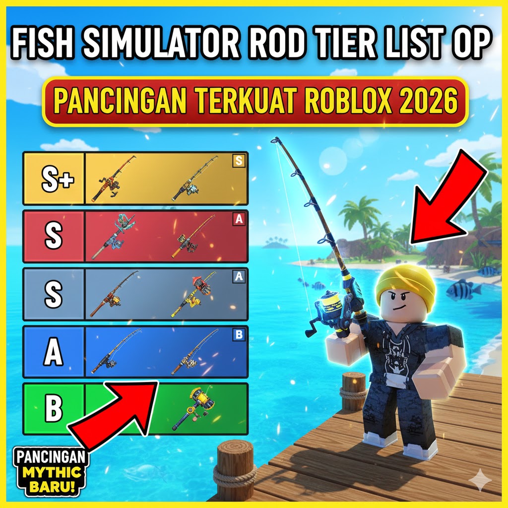 Fisch Simulator Rod Tier List OP: Pancingan Terkuat Roblox 2026