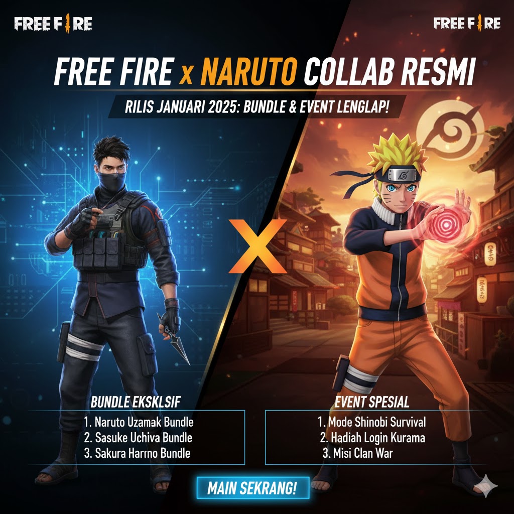 Free Fire x Naruto Collab Resmi Rilis Januari 2025: Bundle & Event Lengkap!