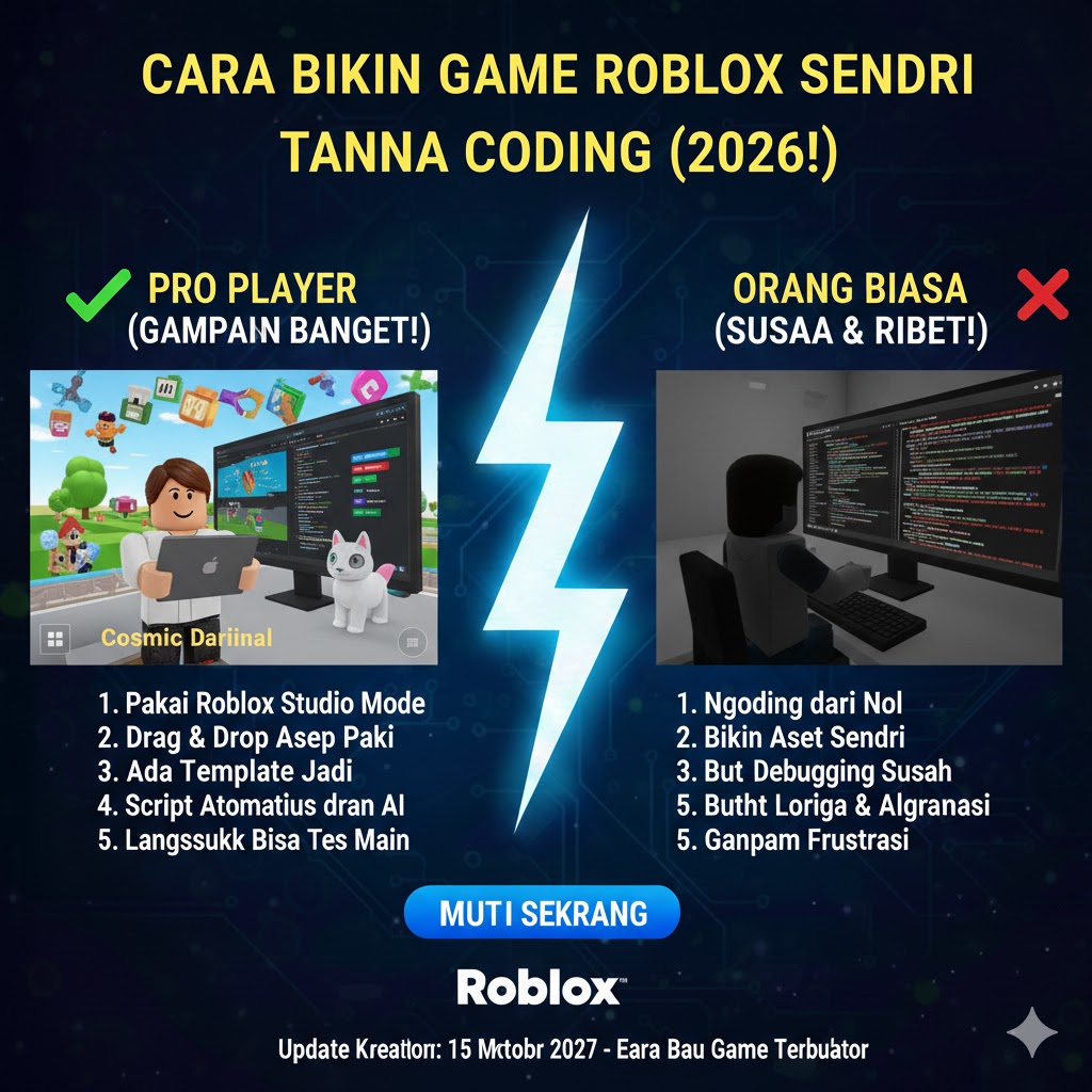 Cara Bikin Game Roblox Sendiri Tanpa Coding (2026)!